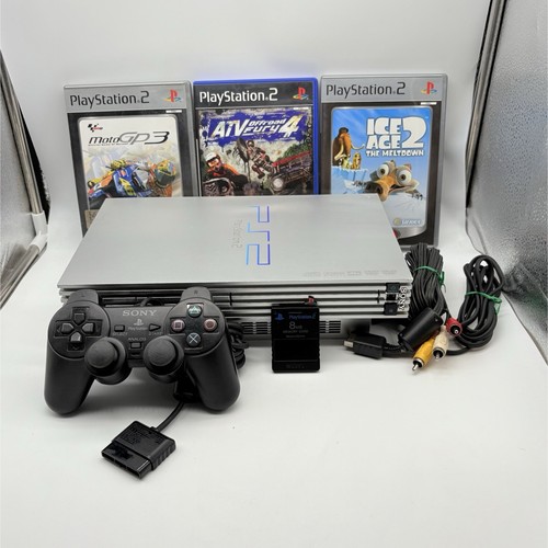 Sony playstation silver ps2 - sony,